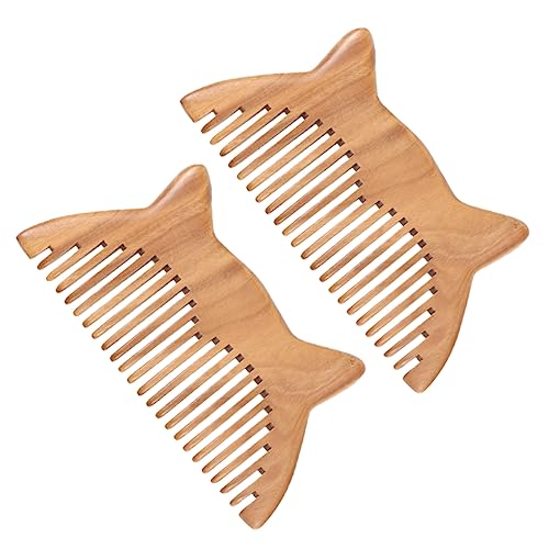 Ipetboom 2stücke Titel Antistatischer Holzhaarkamm Für Männer Und Frauen Zähne Tragbarer Naturholz Kamm Für Friseur Und Haarpflege Für Innen Und Außeneinsatz von Ipetboom