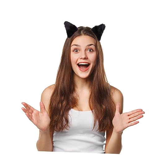 Ipetboom 2 Stück Katzenohren Haarnadeln Niedliche Haarspangen Für Frauen Und Mädchen Halloween Kostümzubehör Schwarz Mit Druckknopf Für Partys Und Cosplay von Ipetboom