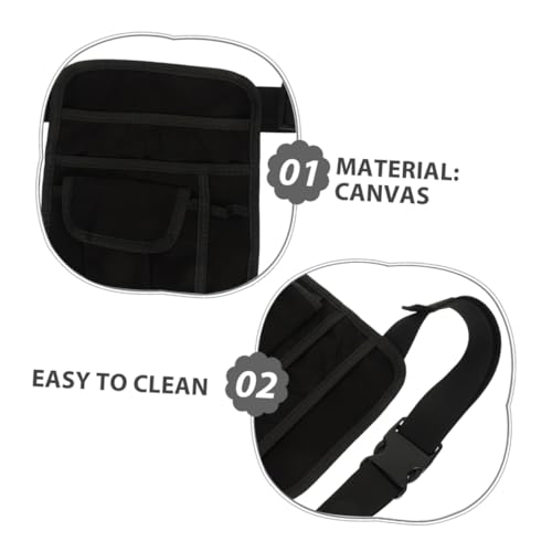 Ipetboom 2 Stück Kellner Hüfttasche mit Verstellbarem Gürtel Langlebige Schürzen Tasche mit Mehreren Taschen Leicht zu Reinigende Restaurant Geldbeutel für Bar Hotel Service von Ipetboom