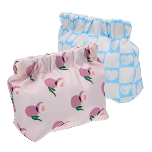 Ipetboom 2 Stück Kleine Schminktasche mit Shrapnel Verschluss Leicht Kosmetikbeutel Reise Make Up Organizer Handliche Lippenstift Aufbewahrung Geschenkidee für Damen von Ipetboom