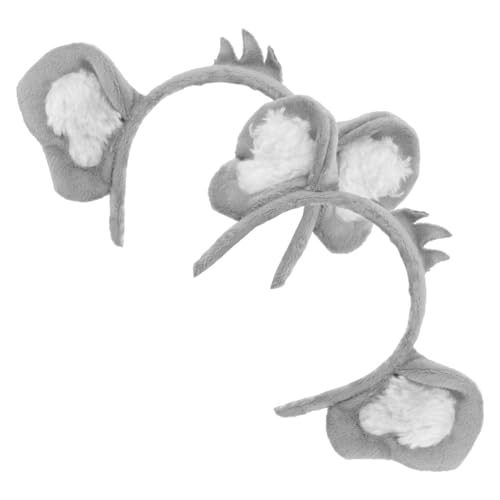 Ipetboom 2 Stück Koala-Stirnband Erwachsene Party Stirnband Kopfbedeckung mit Tierohren Tierkostümzubehör Tierohrkostüm Koala-Kopfschmuck Koala-Kopfbedeckung Polyester Grey von Ipetboom
