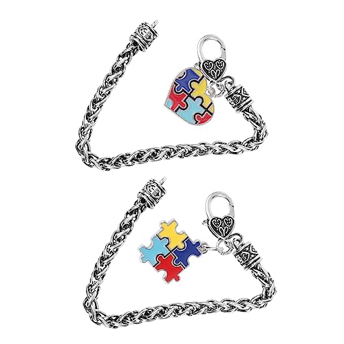 Ipetboom 2 Stück Kreative Puzzle Armbänder Zinklegierung Einzigartige Handketten für Bewusstsein Unterstützung von Kinderarmband mit Herz Quadratdesign Ipetboom 2 Stück Kreative Puzzle Armbänder Zinklegierung Einzigartige Handketten für Bewusstsein Unterstützung von Kinderarmband mit Herz Quadratdesign von Ipetboom