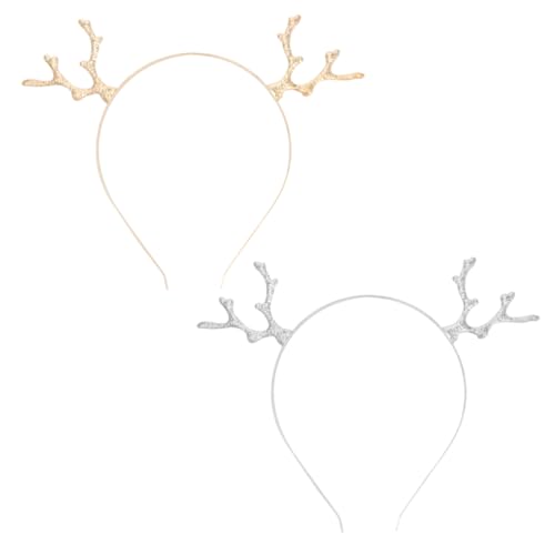 Ipetboom 2stücke Rentier Geweih Haarreif Weihnachten Haarband Stirnband Kopfschmuck Für Party Kostüm von Ipetboom