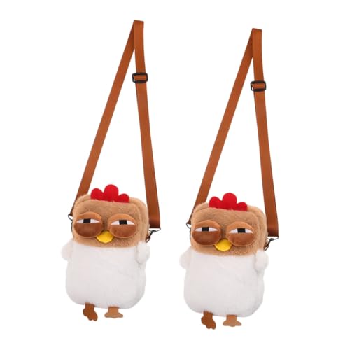 Ipetboom 2 Stück Leichte Crossbody Bag Huhn Plüsch Schultertasche Damen Niedliche Cartoon Umhängetasche mit Weichem Polyester Modisch und Kompakt für Shopping Reisen und Freizeit von Ipetboom
