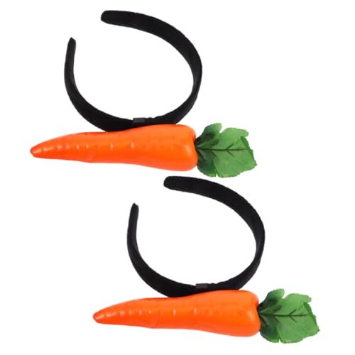 Ipetboom 2stücke Osterhaarband Karotte Plüsch Gemüse Stirnband Für Halloween-verkleidung Party-kopfbedeckungsdekor Süßes Cosplay-haar-accessoire von Ipetboom