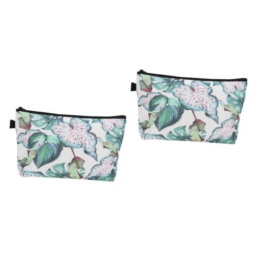 2St Digitaldruck-Blumen-Pflanzen-Kupplungs-Aufbewahrungs-wasserdichte tragbare Reise-Kosmetiktasche Reise-Kulturbeutel Mini-Schreibwarentasche Aufbewahrungstasche Make-up-Taschen von Ipetboom