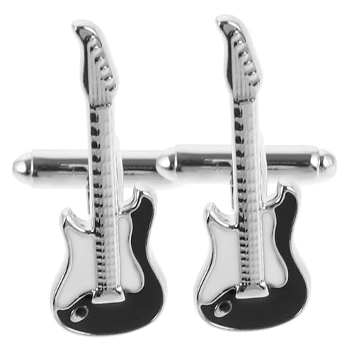 Ipetboom 2 Stück Manschettenknöpfe Herren Gitarrenmotiv Messing Hochzeit Business Anzug Schmuck Stilvolle Dekorative Cufflinks für Hemd Party Accessoire von Ipetboom