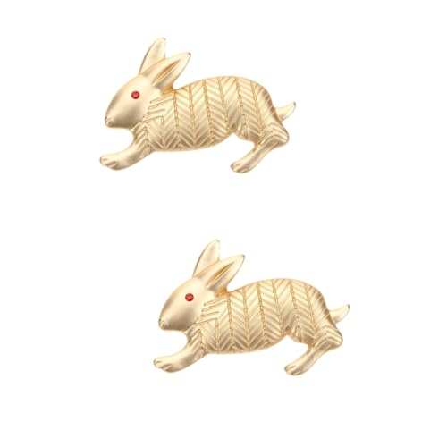 Ipetboom 2 Stück Metall Kaninchen Brosche für Frauen Niedliche Bunny Anstecknadel Perfektes Accessoire für Ostern Geburtstagsgeschenke oder Besondere Anlässe Hochwertige Brosche Feinem von Ipetboom