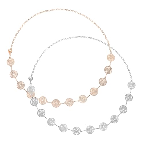Ipetboom 2 Stück Metall Taillenkette Hüftkette für Damen Bauchkette Langlebigem Metall Leichter Jeansgürtel Schmuck Verziert als Hosenkette und Body Accessoire von Ipetboom