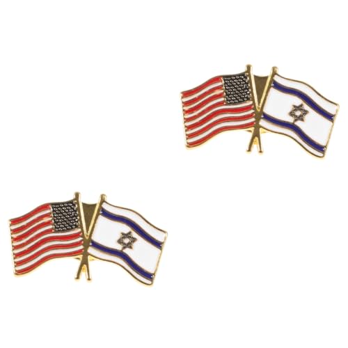 Ipetboom 2 Stück Metallabzeichen Nationalflaggenabzeichen Dekorationen Anstecknadel mit Flagge Kleidung Stifte Anstecknadel für Rucksäcke Anstecknadeln Zinklegierung von Ipetboom
