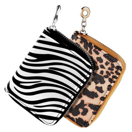Ipetboom 2stücke Kleine Geldbörse Mit Reißverschluss Kartenetui Münzbeutel Ausweitasche Kartenhalter Für Damen Tragbar Klein von Ipetboom