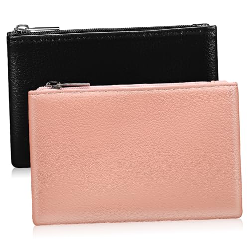 Ipetboom 2 Stück Münzgeldbörse Mit Reißverschluss Für Damen Kleine Geldbörse Mini Geldbörse Für Münzen Kleine Geldbörse Tragbare Geldbörsen Für Damen Einfaches Leder von Ipetboom