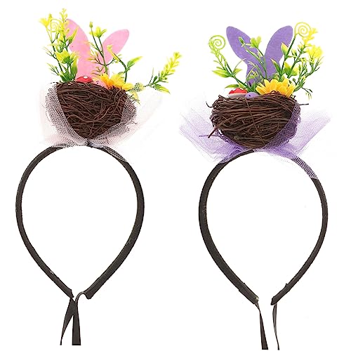 Ipetboom 2 Stück Ostern Kopfschmuck Make Up Stirnband Haar Topper Party Stirnband Cosplay Stirnband Für Ostern Frauen Haarschmuck Ostern Haarschmuck Cartoon Stirnband Ostern Aus Holz von Ipetboom