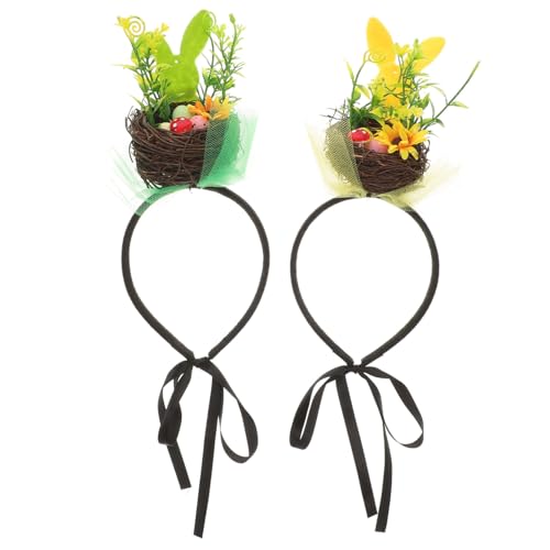 Ipetboom 2stücke -haarreifen Mit Blumen Osterparty Kostüm Haarschmuck Für Mädchen Einzigartiges Design Mit Künstlichen Blumen Und Hasenohren Für Feiern Und Fotos von Ipetboom