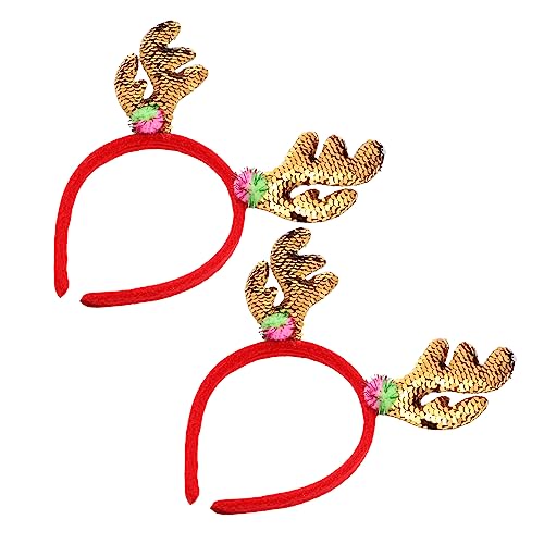 Ipetboom 2stücke Weihnachts-rentier Geweih Haarreifen Für Erwachsene Glitzernde Antler Haarschmuck Für Festliche Partys Und Fotoshootings Goldene Weihnachts-deko von Ipetboom