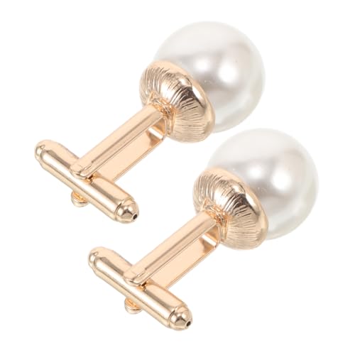 Ipetboom 2 Stück Perlen Manschettenknöpfe Cufflinks für Herren Vielseitige Sleeve Buttons für Business Hochzeit Geburtstage und Formelle Anlässe von Ipetboom