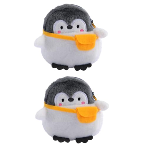 Ipetboom 2 Stücke Pinguin Geldbörse Plüsch Kleingeldtasche mit Reißverschluss Multifunktionale Aufbewahrungstasche für Frauen Bezaubernde Ebene Münzgeldbörse für Einkaufen und Reisen von Ipetboom