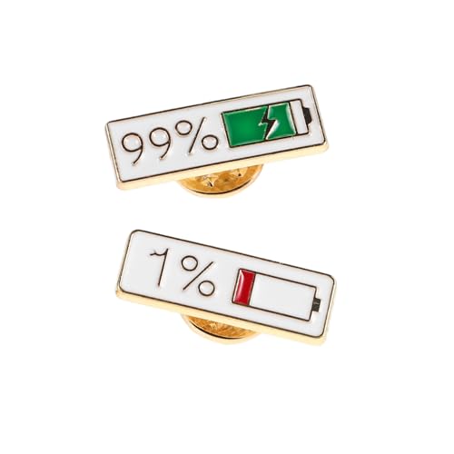Ipetboom 2stücke Kreative Ausdrucks-broschen Im Japanischen Stil Und Batteriestatus-design Vielseitige Anstecknadeln Für Kragen Taschen Und Schals Accessoires von Ipetboom