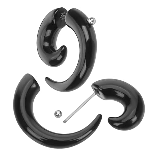 Ipetboom 2 Stück Punk Horn Ohrstecker Rund Spirale Unisex Ohrschmuck für Damen und Herren Vintage Statement Accessoire für Party Konzert Hochzeit von Ipetboom
