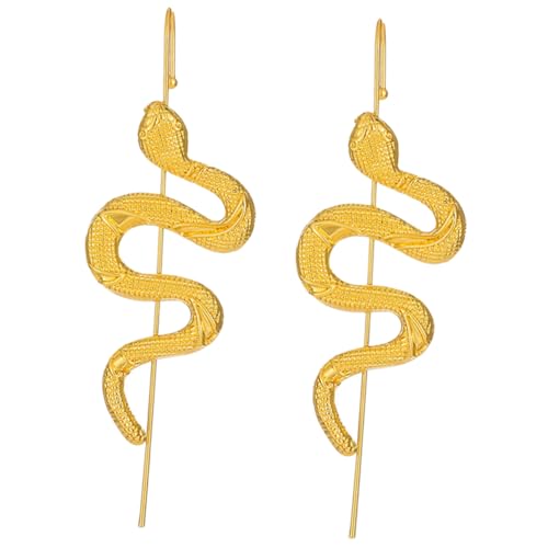 Ipetboom 2 Stück Punk Schlangen Ohrclip Ohrklemme Piercingfrei Leichter Eleganter Ear Hook für Damen Modischer Auffälliger Ear Cuff Einfacher Bequemer Sitz Stilvolles Schmuckaccessoire von Ipetboom