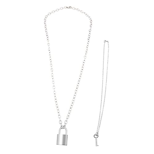 Ipetboom 2 Stück Punk Schlüssel Anhänger Halskette Teiliges Clavicle Chain für Damen Herren Modischer Modeschmuck Auffälliges Design Alltag Party von Ipetboom