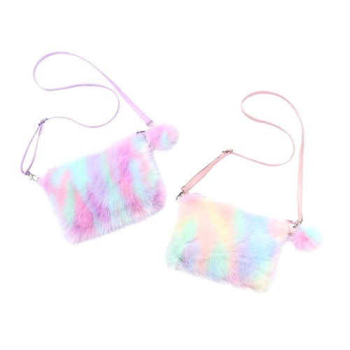 Ipetboom 2 Stück Regenbogen Damen Umhängetasche aus Plüsch Leichte Crossbody Handytasche mit Single Shoulder Design Praktische Aufbewahrungstasche für Handy und Kleine Alltagsgegenstände Ipetboom 2 Stück Regenbogen Damen Umhängetasche aus Plüsch Leichte Crossbody Handytasche mit Single Shoulder Design Praktische Aufbewahrungstasche für Handy und Kleine Alltagsgegenstände von Ipetboom