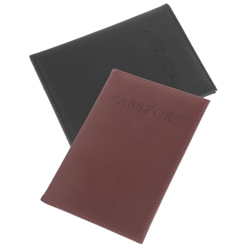 Ipetboom 2 Stück Reisepass Schutzhülle PU Kartenhalter Dokumenten Organizer für Reisen RFID Blockier Wasserabweisend mit Eleganten Retro Farben für Damen und Herren von Ipetboom