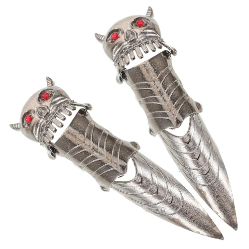 Ipetboom 2 Stück Retro Gothic Finger Ringe für Frauen Auffälliger Metallring für Partys und Thematische Auftritte von Ipetboom