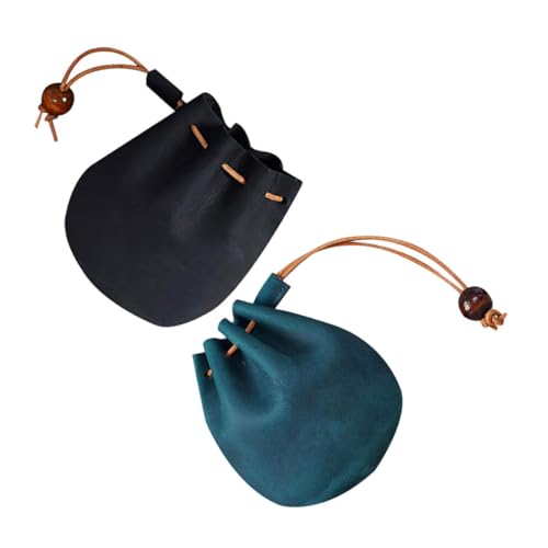 Ipetboom 2stücke Münzbeutel Aus Robustem Pu Tragbare Mini-Aufbewahrungstasche Für Münzgeld Vintage Münztasche Mit Charmantem Design Für Männer Und Damen von Ipetboom