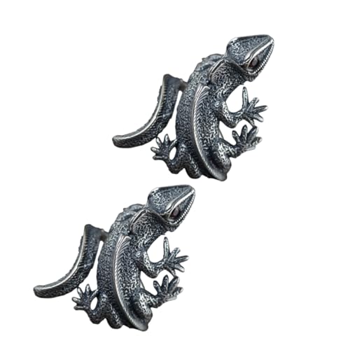Ipetboom 2 Stück Retro Ringe Ästhetisch Handgefertigter Echsenring Sargring Verstellbarer Für Jungen Ringe Eidechsenring Geplagt Punk -echsenring Kupfer Grau von Ipetboom