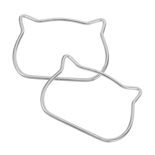 Ipetboom 2 Stück Ring mit Katzenkopf-Taschengriff Katzenkopf Handgriffe DIY Taschen Zubehör Dekorativ Geldbörsengriffe für Handtaschen DIY-Handtaschen-Metallgriff Taschengriffe ersetzen von Ipetboom