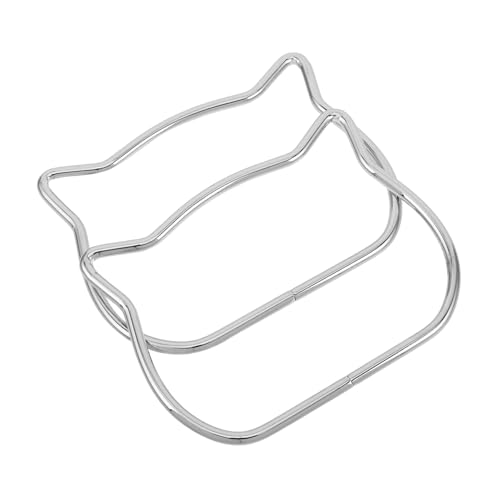 Ipetboom 2 Stück Ring mit Katzenkopf-Taschengriff Zubehör Geldbörsengriffe für Handtaschen Katzenkopf Handgriffe Handtaschen Ersatzteile Taschengriffe für die Taschenherstellung Metall von Ipetboom