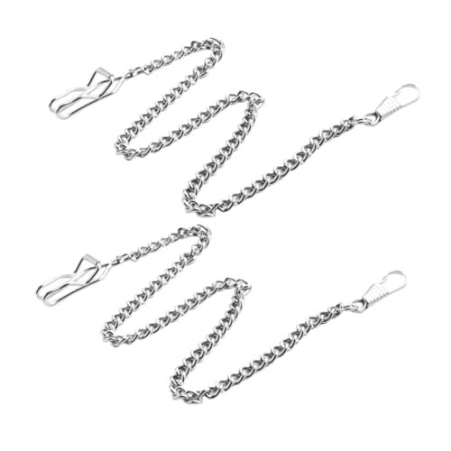 Ipetboom 2 Stück Robuste Metall Hosenketten für Herren Dekorative Jeans und Geldbörsenketten Vintage Stil Silberfarbene Pocket Chain Accessoires Cowboy Ketten für Jeans von Ipetboom