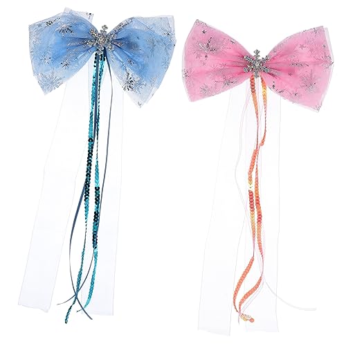 Ipetboom 2 Stück Weihnachts Haarnadeln mit Schleifenknoten Schneeflocken Haarspangen für Mädchen Modisches Haaraccessoire für Festliche Anlässe von Ipetboom