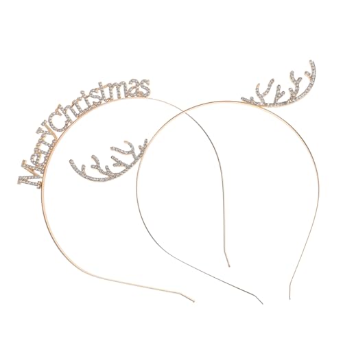 Ipetboom 2stücke Weihnachts Haarschmuck Mit Rhinestone Festliches Stirnband Dekoratives Damen Haarband Weihnachtskopfaccessoire Für Partys Cosplay Und Besondere Anlässe von Ipetboom
