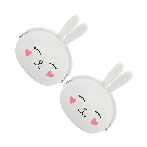 Ipetboom 2 Stück Silikon Geldbörse im Kaninchen Design Schlüssel Münztasche für Leicht für Schule Shopping Reisen mit Praktischer Schnappverschluss Funktion von Ipetboom