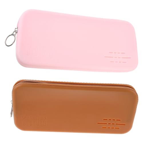 Ipetboom 2stücke Reise Kosmetiktasche Aus Silikon Hellrosa Tragbar Für Make-up Pinsel Und Lippenstift Aufbewahrungslösung Für Frauen von Ipetboom