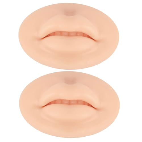 Ipetboom 2 Stück Silikon Lippen Übungshaut Weiche Elastische Makeup Practice Skin für Tattooing Geeignet für Anfänger und Profis Wiederverwendbar Hautfarben Realistische Simulation von Ipetboom