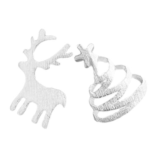 Ipetboom 2 Stück Sterling Silber Weihnachtsbaum Ohrstecker Asymmetrisch Leicht Damen Mädchen Festliche Ohrschmuck für Weihnachtsfeier Alltag von Ipetboom