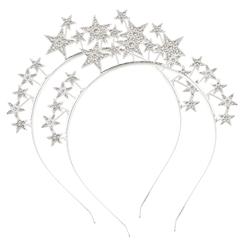 Ipetboom 2St Sterne Stirnband kinder haarschmuck haarband kinder haarbänder kinder haarschmuck festlich Modellieren Heiligenschein Zubehör Kopfbedeckung Braut schmücken Legierung von Ipetboom