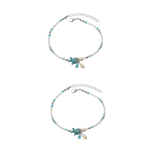 Ipetboom 2 Stück Strand Muschelkette Damen Verstellbare Fußkette mit Muschelperlen Eleganter Beach Schmuck für Frauen Sommer Accessoire für Strandpartys von Ipetboom