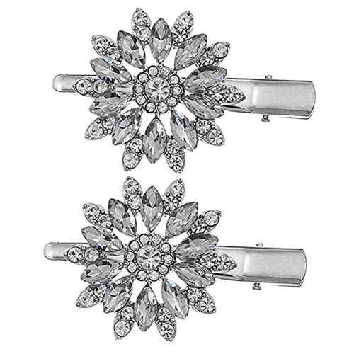 Ipetboom 2 Stück Strass Blumen Haarklammern für Damen Haarschmuck Clips aus Metall und Kristallen für Hochzeiten Partys und Alltag von Ipetboom