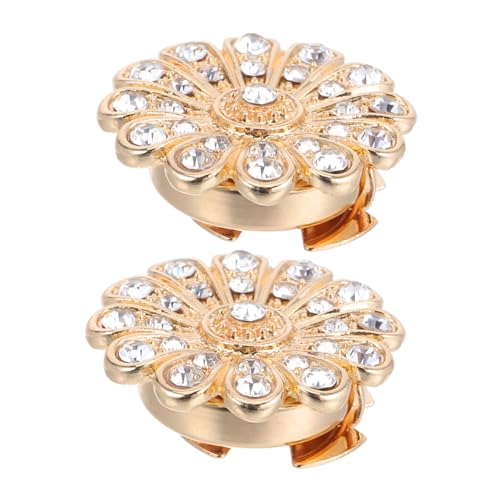 Ipetboom 2 Stück Strass Knopf-überzüge Blumenmotiv Eleganter Leichter Metall-drehverschluss Einfache Anbringung Modische Schmuck-accessoires für Hemden Jacken Damen und Herren von Ipetboom