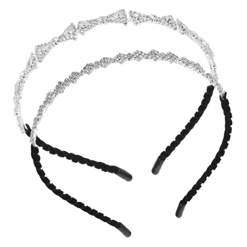 Ipetboom 2stücke Haarreifen Für Damen Glitzernde Strasshaarbänder Für Brautmode Und Festliche Anlässe Und Tragbare Haaraccessoires Für Schule Und Alltag von Ipetboom