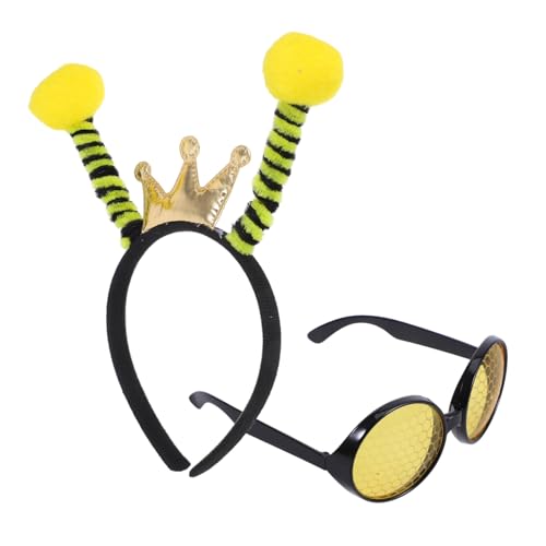 Ipetboom 2 Stück Teiliges Bienen Kostüm Set mit Haarreif und Sonnenbrille Langlebiges Leichtes Partyzubehör für Damen und Herren Witziges Bienen Design Stirnband für Karneval und Festivals Ipetboom 2 Stück Teiliges Bienen Kostüm Set mit Haarreif und Sonnenbrille Langlebiges Leichtes Partyzubehör für Damen und Herren Witziges Bienen Design Stirnband für Karneval und Festivals von Ipetboom