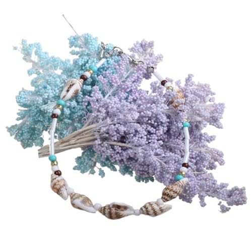 Ipetboom 2 Stück Teiliges Boho Fußkettchen Damen Muschel Fußkette mit Zarter Verarbeitung Verstellbar Langlebiger Schmuck für Frauen und Mädchen Modisches Strand Accessoire von Ipetboom