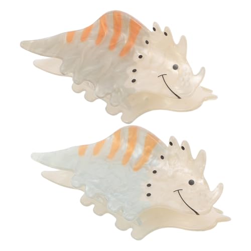 Ipetboom 2 Stück Teiliges Dinosaurier Haarklammern aus Robustem Acryl mit Starker Befestigung Spielerischem Tierdesign in Hellblau und Khaki Leichte Bunte Haarspangen für Damen und Mädchen von Ipetboom