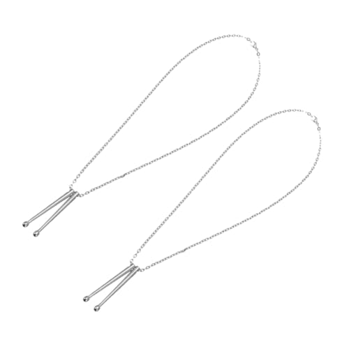 Ipetboom 2 Stück Teiliges Drumstick Anhänger Halsketten Modisches Hip Hop Schmuckaccessoire Hautfreundliche Legierung für Mädchen Passende Kostümdekoration für Partys und Alltag von Ipetboom
