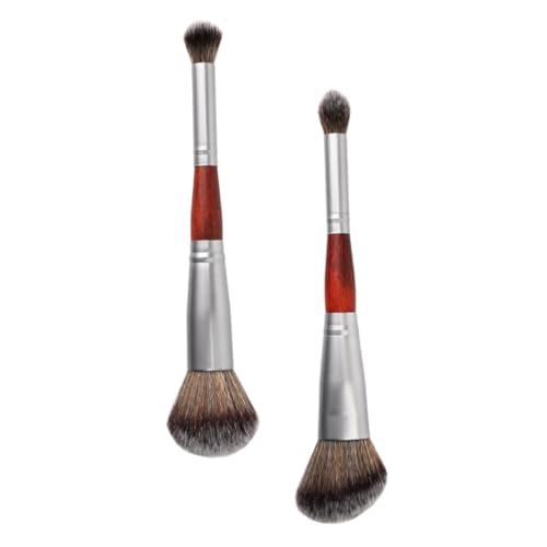 Ipetboom 2 Stück Teiliges Dual ended Make up Pinsel Weiche Puder Rougepinsel Tragbar für Natürliches Konturieren Vielseitig Verwendbar als Lidschatten Highlighter tool Geeignet für Damen von Ipetboom