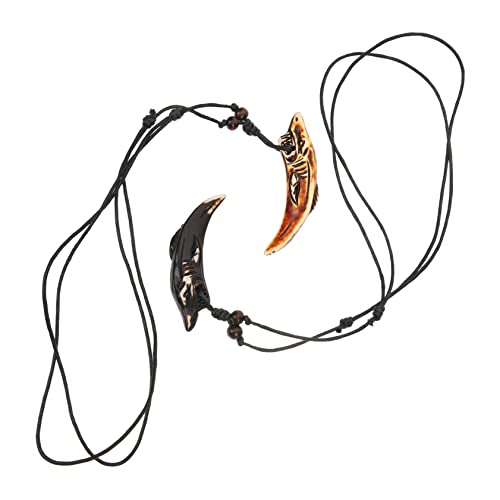Ipetboom 2 Stück Teiliges Haifischzahn Anhänger Herren Kette Resin Material Stylisch Robust für Partys und Alltag Geschenkidee für Männer und Jungen von Ipetboom